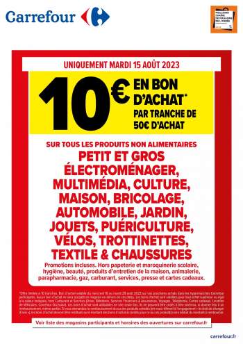 Catalogue Carrefour Hypermarchés - 14/08/2023 - 20/08/2023.