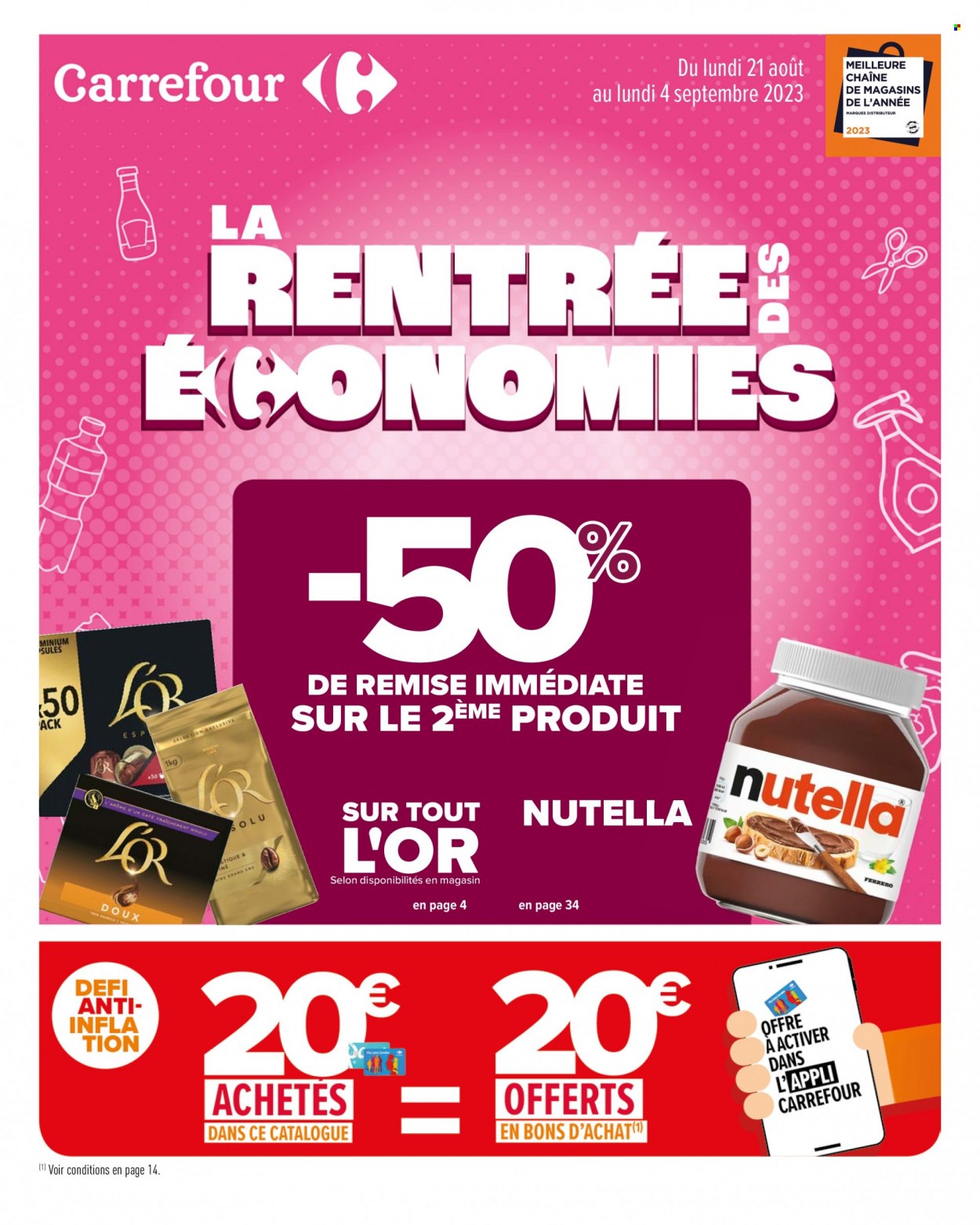 Catalogue Carrefour Hypermarchés - 21/08/2023 - 04/09/2023. Page 1