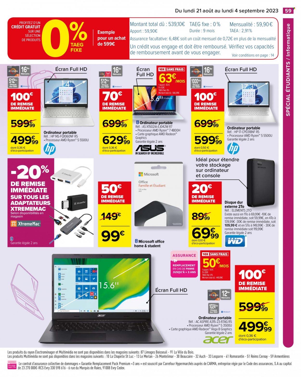 Catalogue Carrefour Hypermarchés - 21/08/2023 - 04/09/2023. Page 61