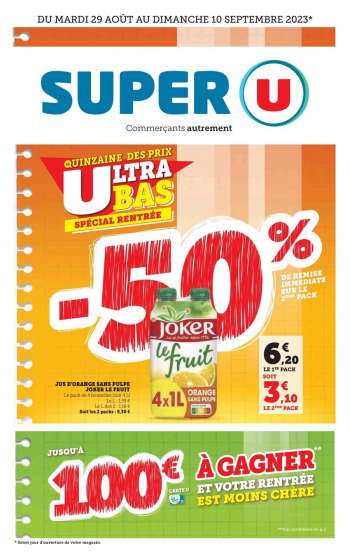 Catalogue SUPER U - 29/08/2023 - 10/09/2023.