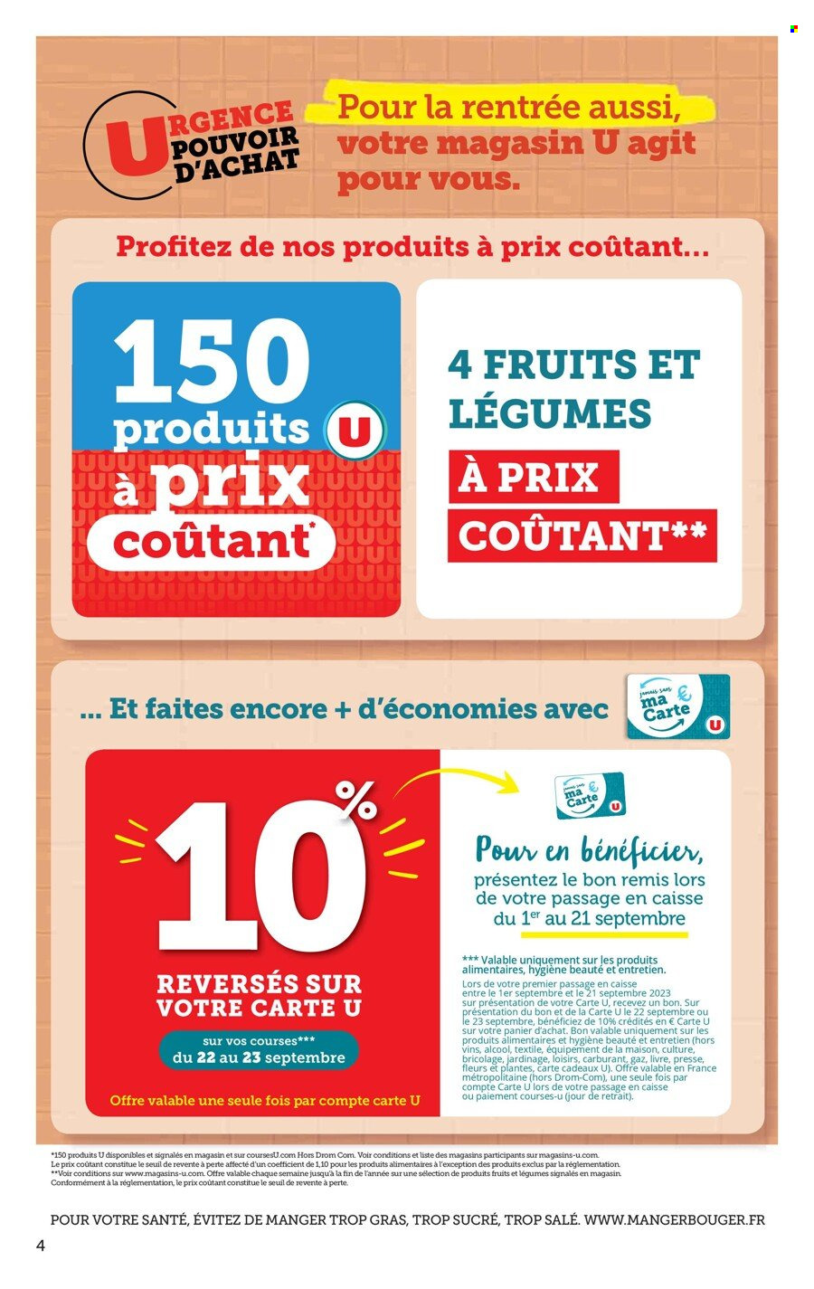 Catalogue SUPER U - 29/08/2023 - 10/09/2023. Page 4