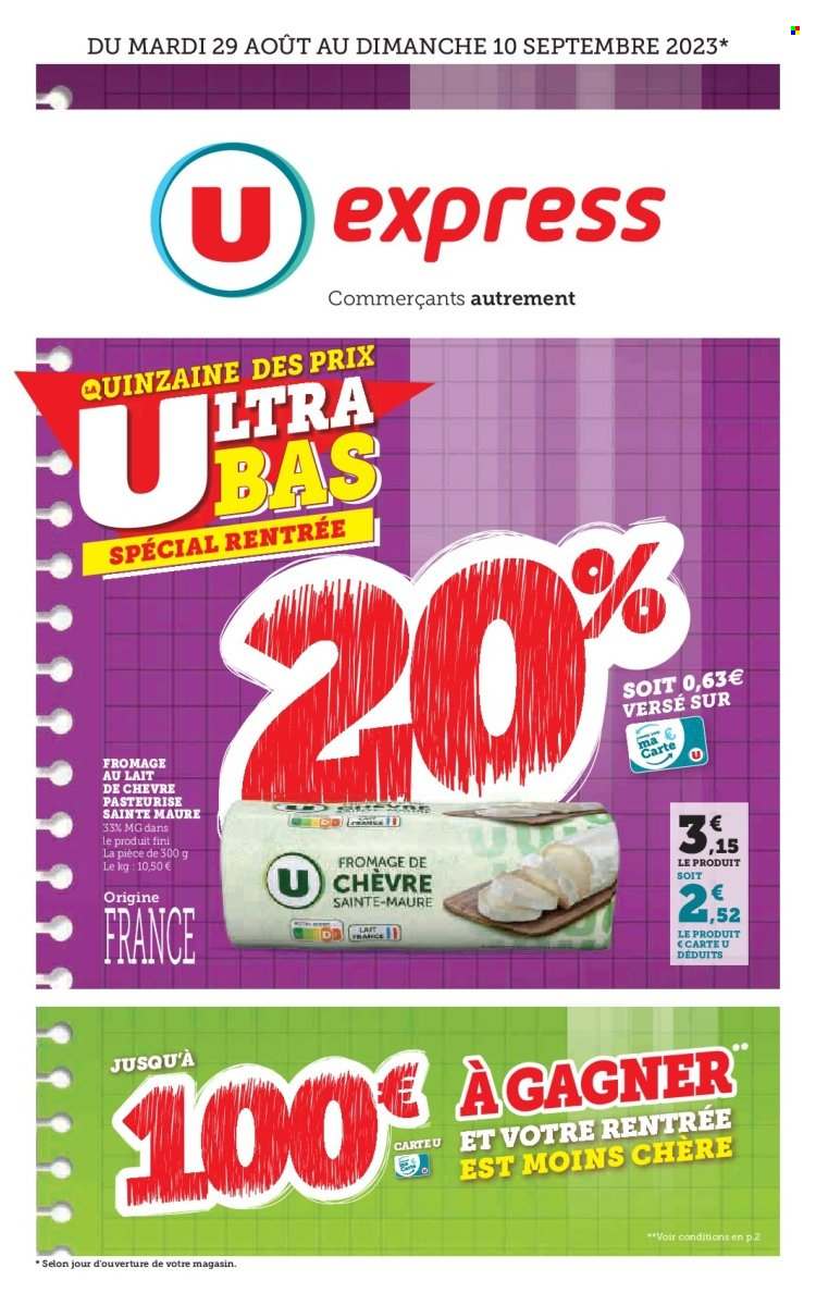 Catalogue U express - 29/08/2023 - 10/09/2023. Page 1