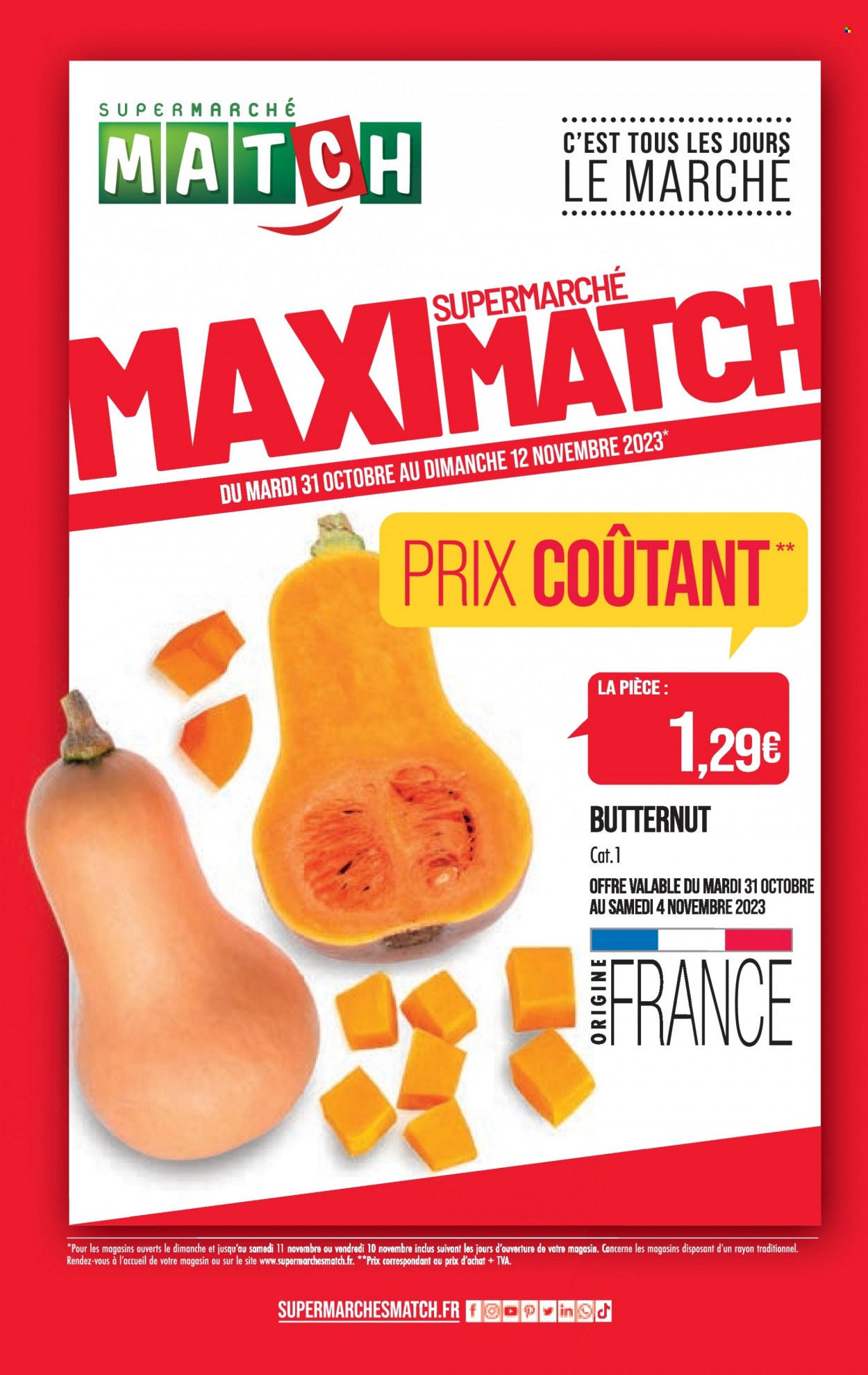Catalogue Supermarché Match - 31/10/2023 - 12/11/2023. Page 1