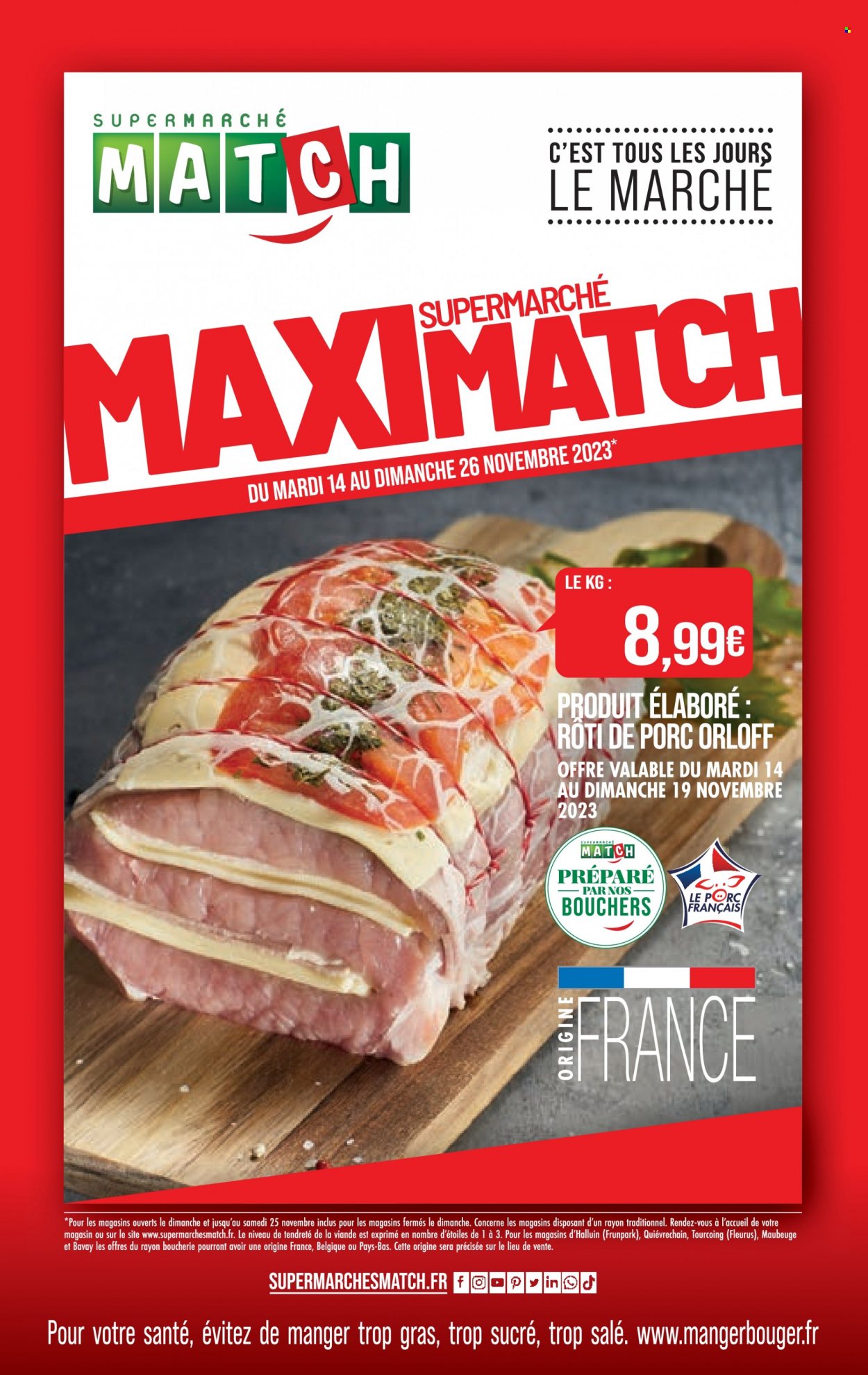 Catalogue Supermarché Match - 14/11/2023 - 26/11/2023. Page 1