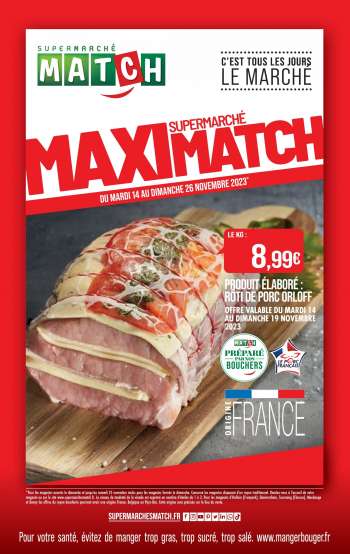 Catalogue Supermarché Match - 14/11/2023 - 26/11/2023.
