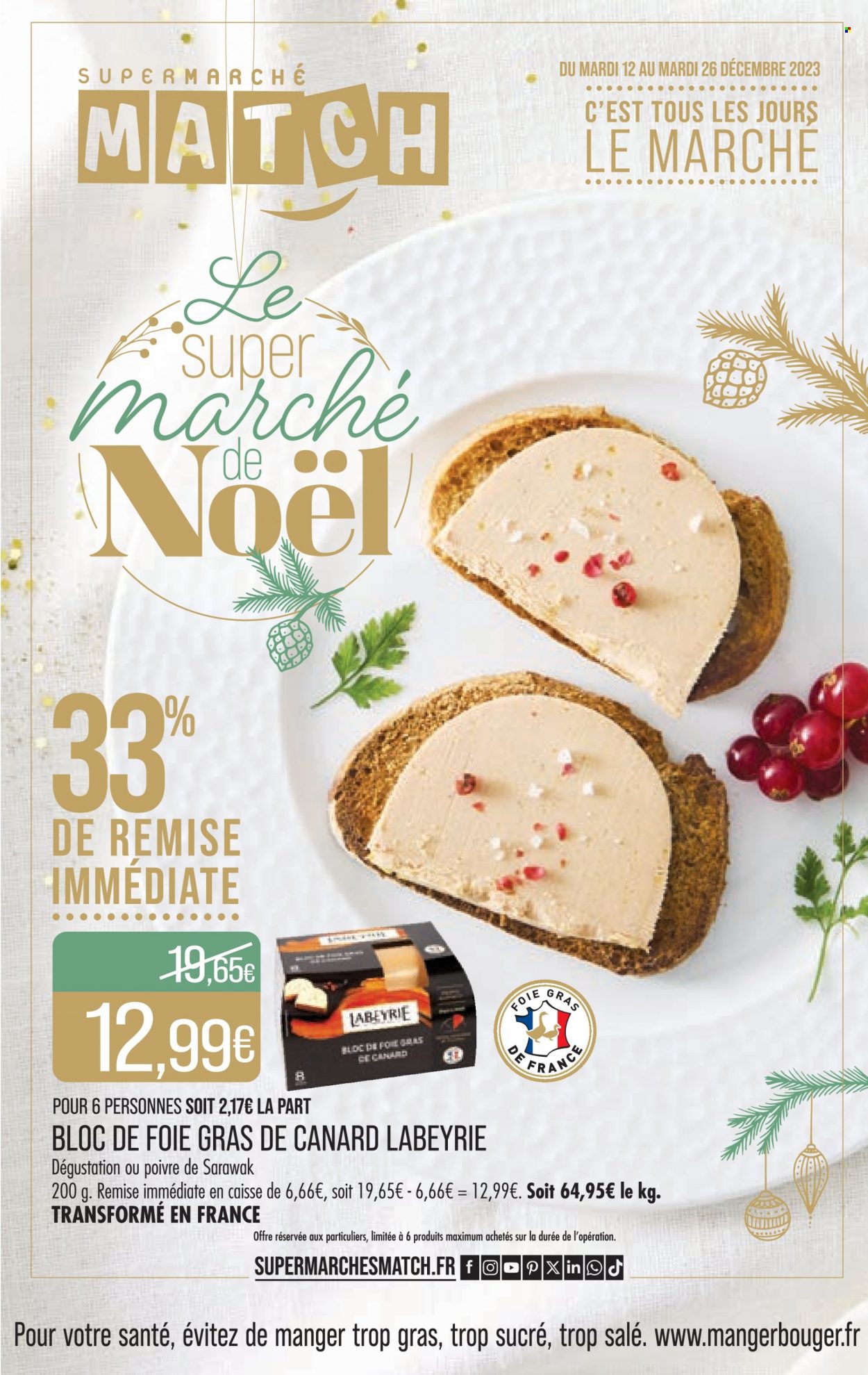 Catalogue Supermarché Match - 12/12/2023 - 26/12/2023. Page 1