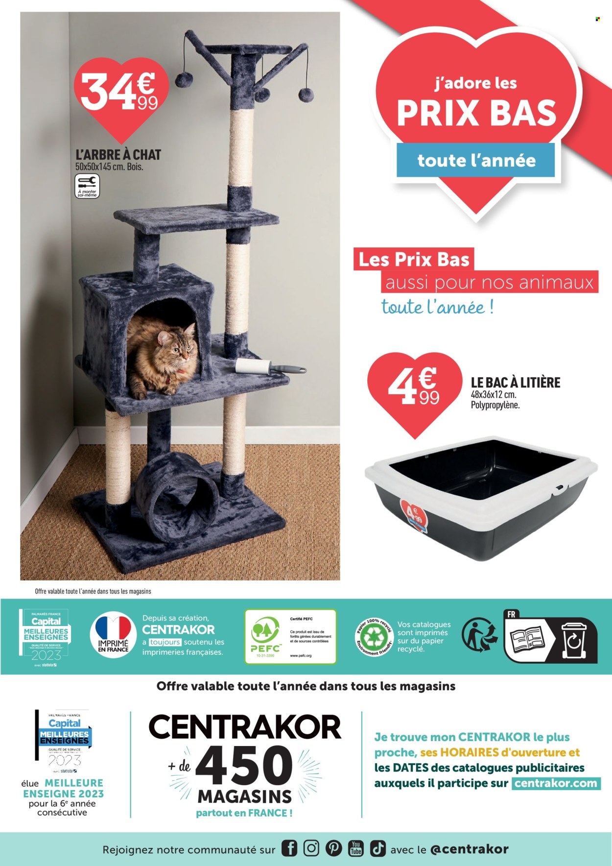 thumbnail - Catalogue Centrakor - Produits soldés - arbre à chat, toilettes pour animaux. Page 10.