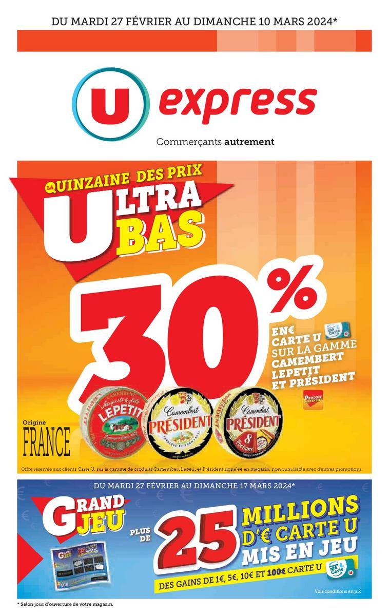 Catalogue U express - 27/02/2024 - 10/03/2024. Page 1