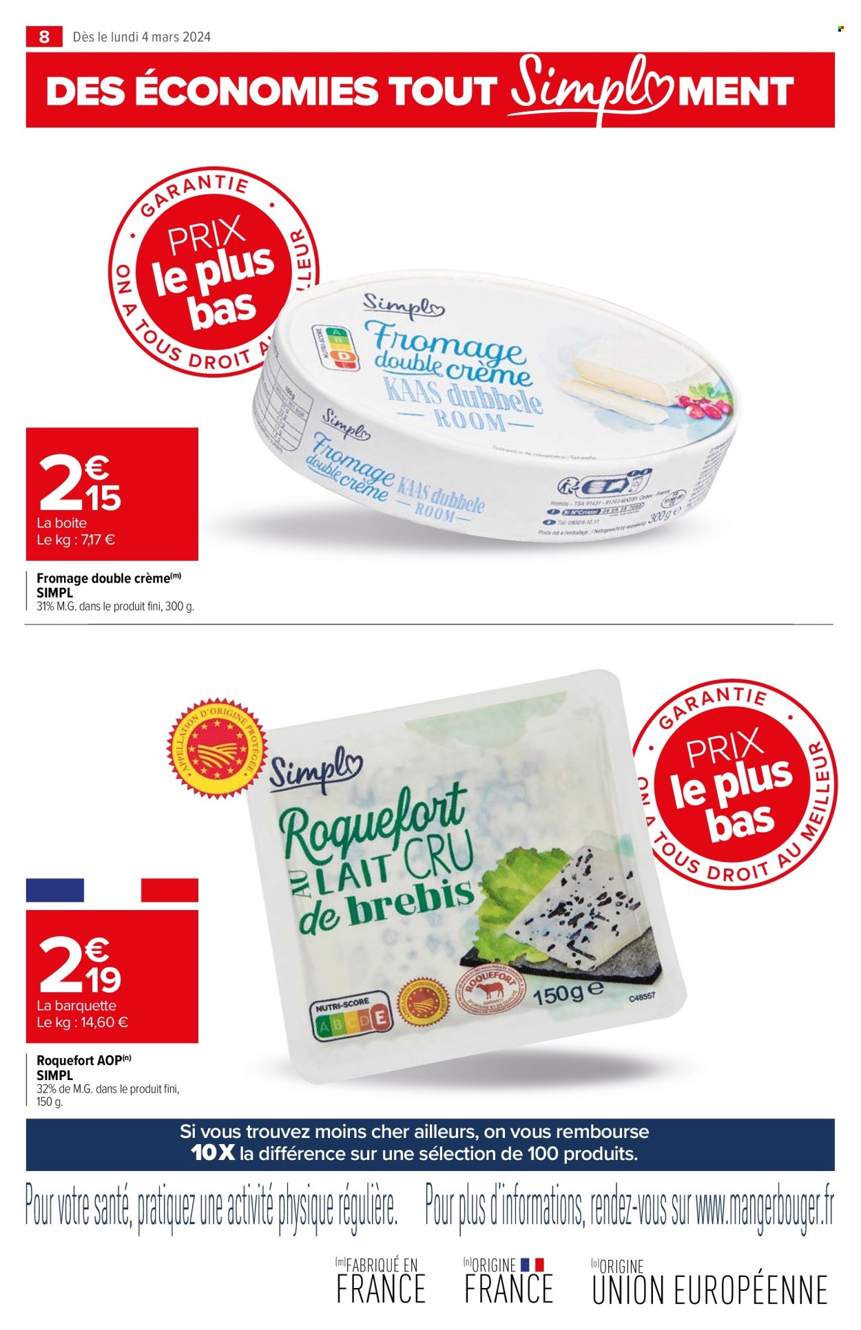 thumbnail - Catalogue Carrefour - 04/03/2024 - 31/12/2024 - Produits soldés - fromage, roquefort. Page 8.