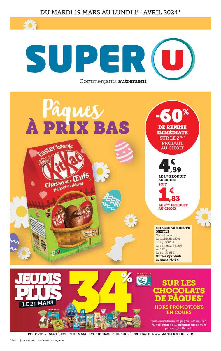 Catalogue SUPER U - 19/03/2024 - 01/04/2024. Page 1