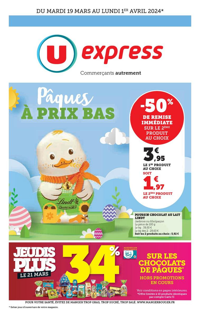 Catalogue U express - 19/03/2024 - 01/04/2024. Page 1