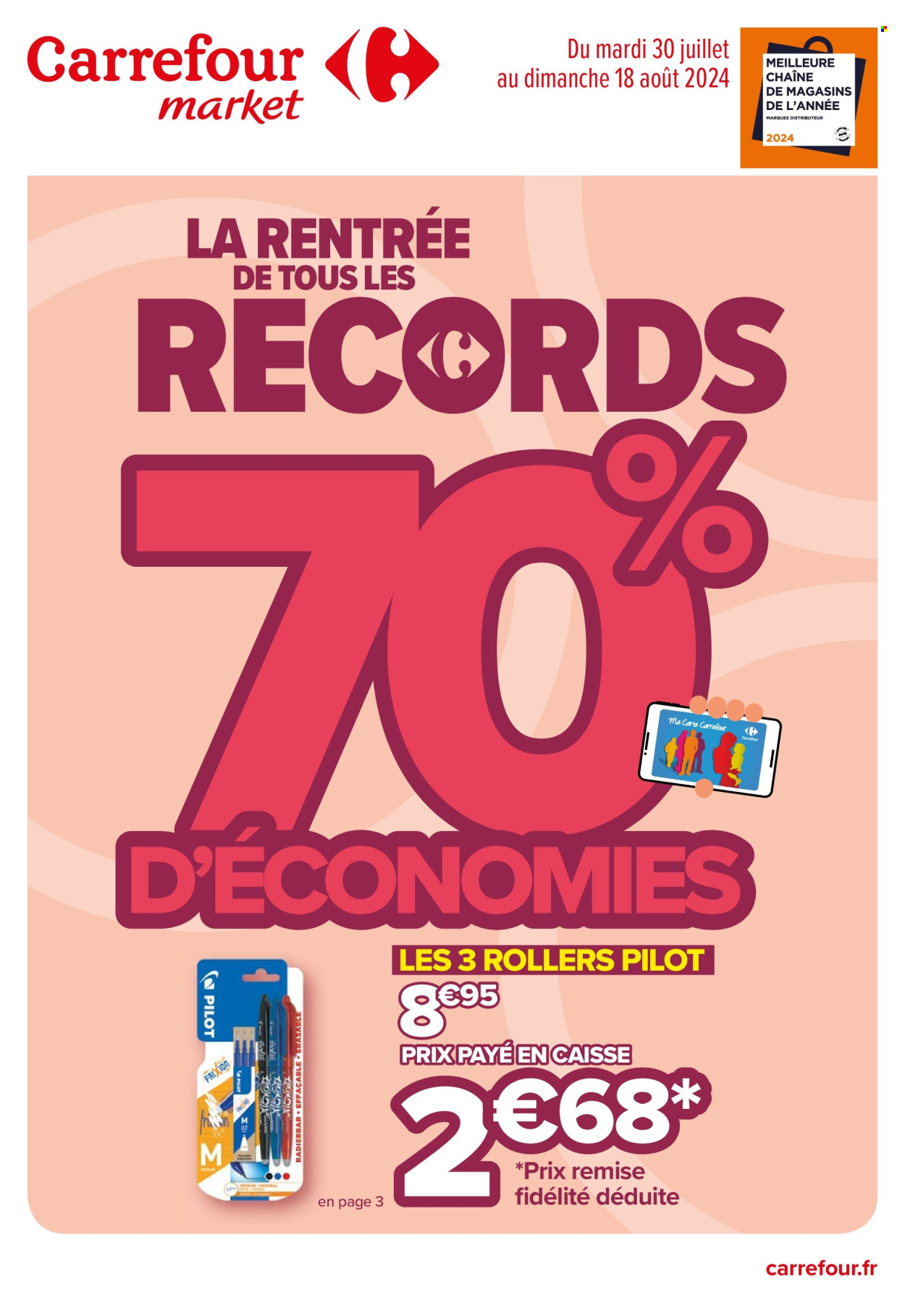 Catalogue Carrefour Market - 30/07/2024 - 18/08/2024. Page 1