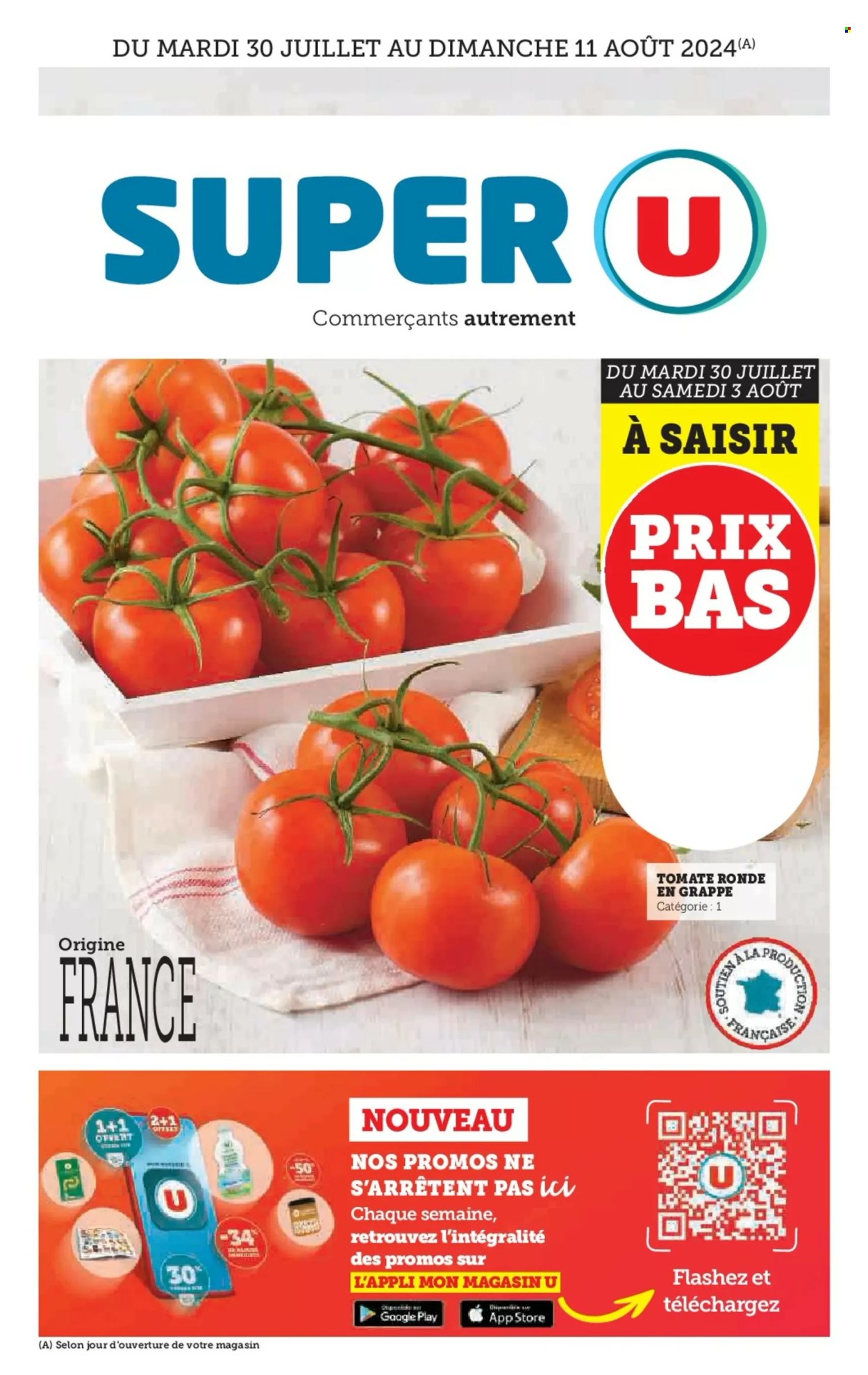 Catalogue SUPER U - 30/07/2024 - 11/08/2024. Page 1