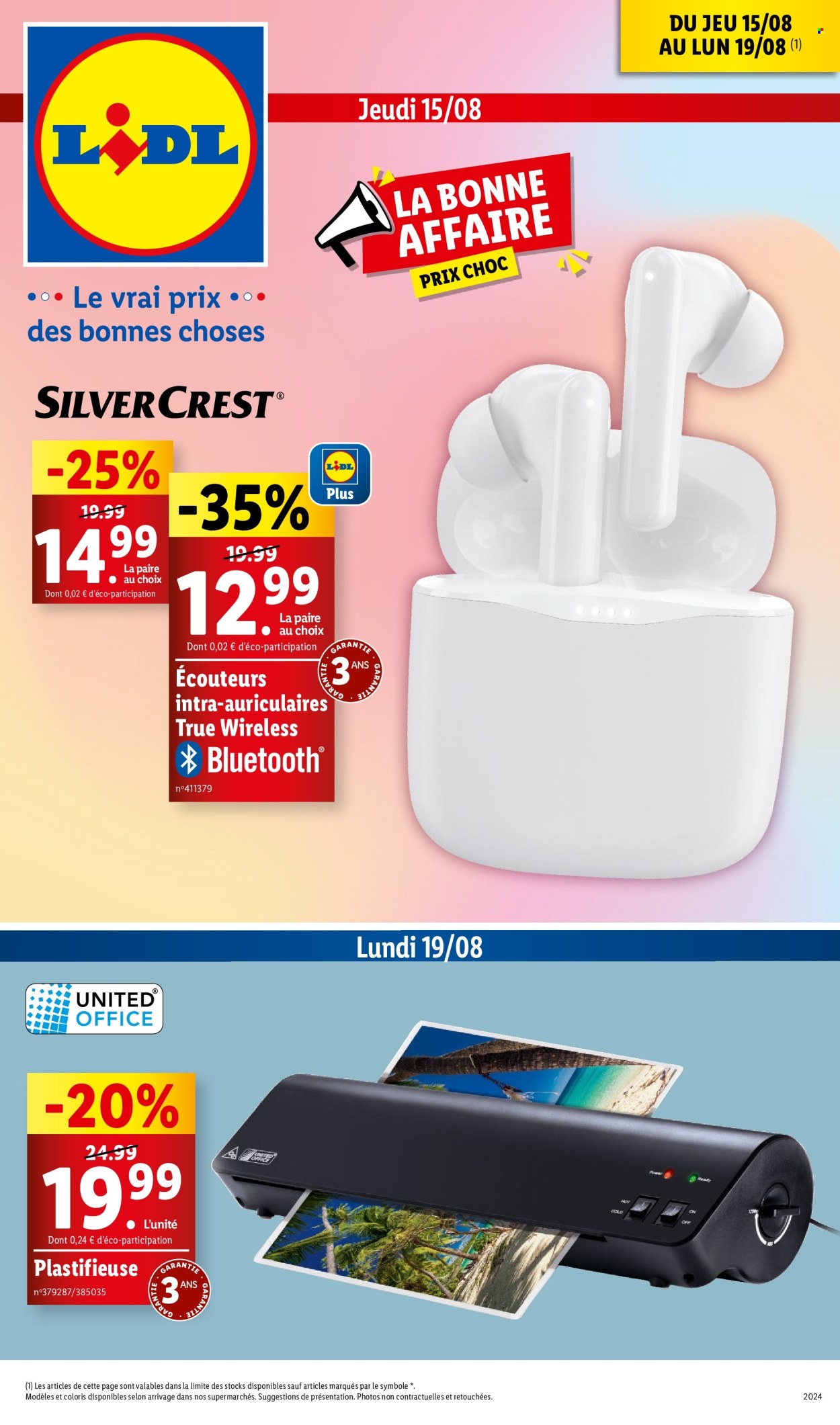Catalogue Lidl - 15/08/2024 - 19/08/2024. Page 1