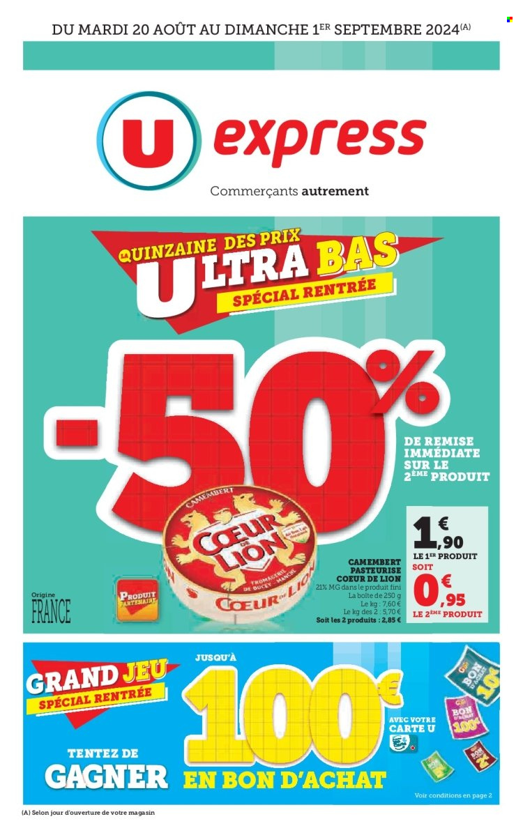 Catalogue U express - 20/08/2024 - 01/09/2024. Page 1