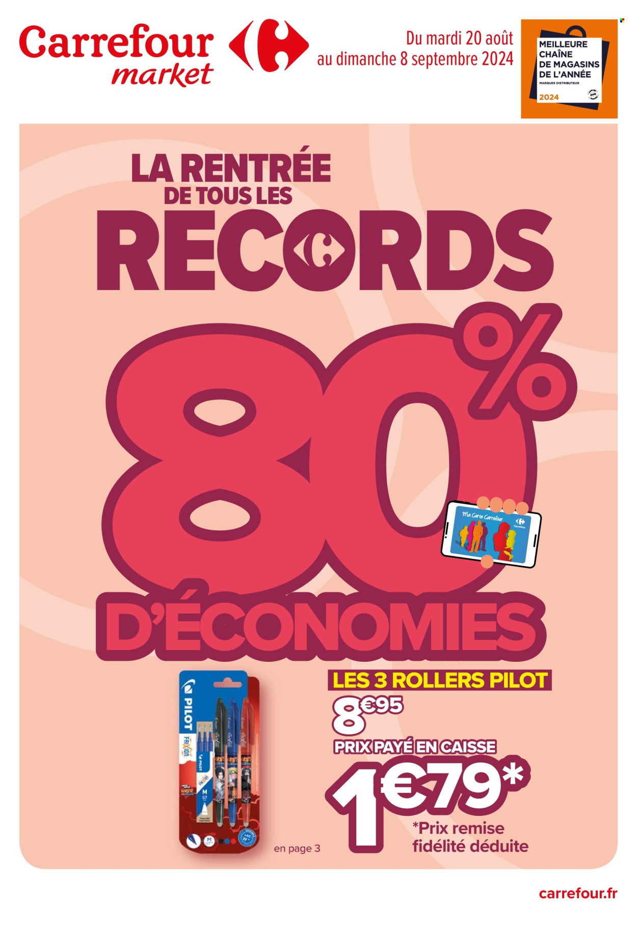 Catalogue Carrefour Market - 20/08/2024 - 08/09/2024. Page 1