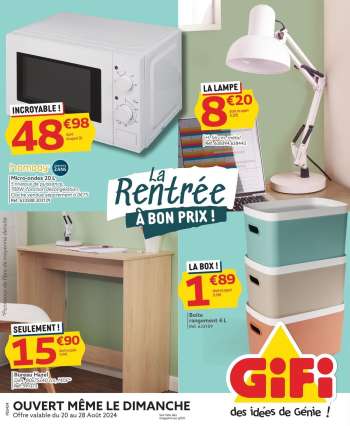 Catalogue GiFi - 20/08/2024 - 28/08/2024.