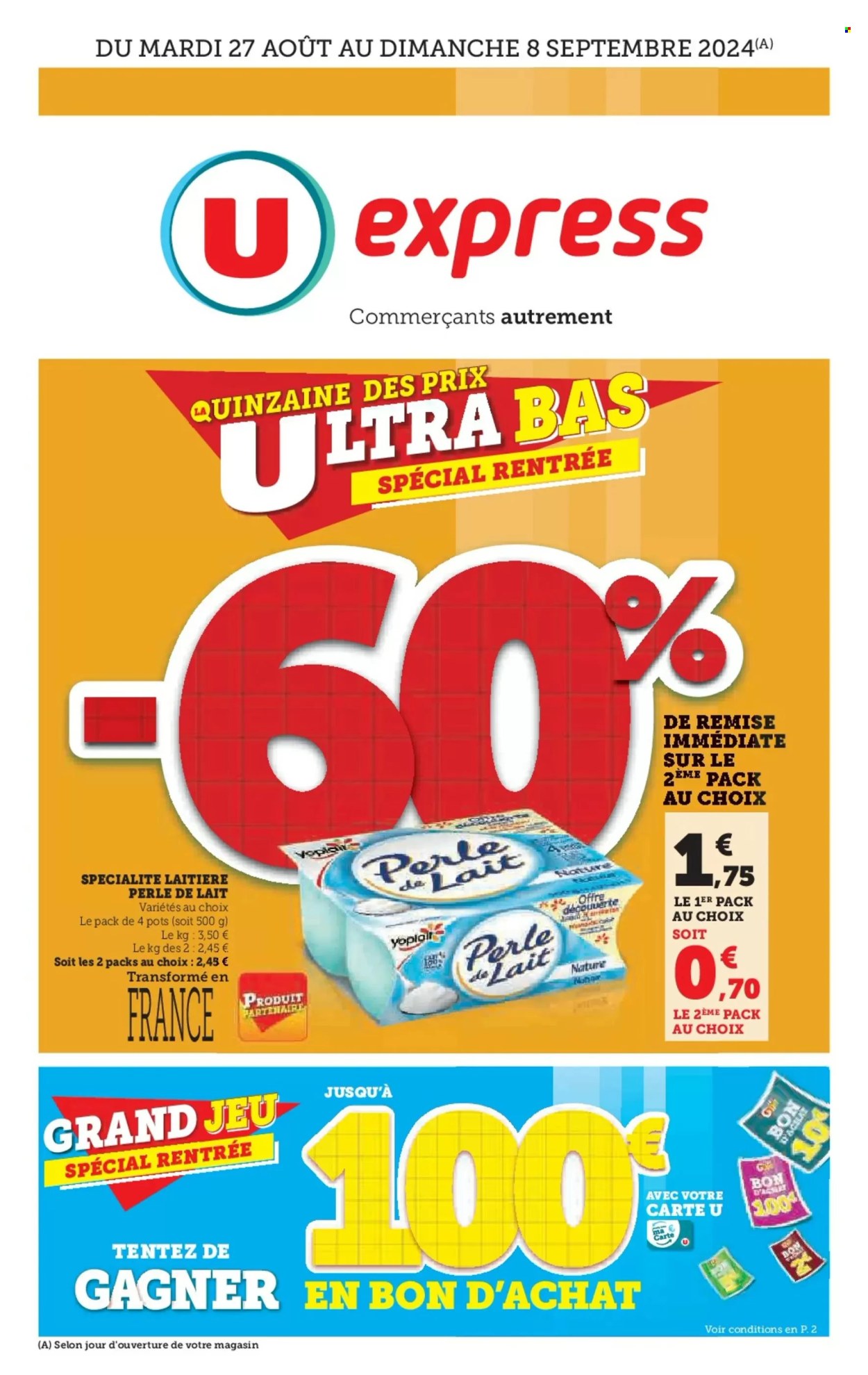 Catalogue U express - 27/08/2024 - 08/09/2024. Page 1