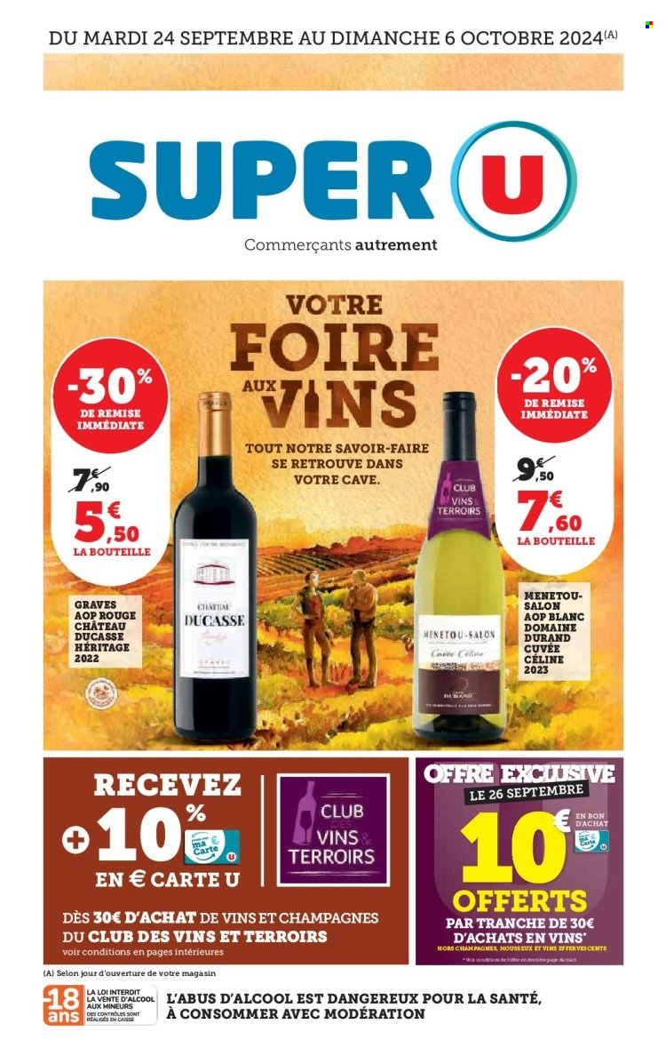 Catalogue SUPER U - 24/09/2024 - 06/10/2024. Page 1