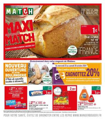 Catalogue Supermarché Match - 21/10/2024 - 27/10/2024.
