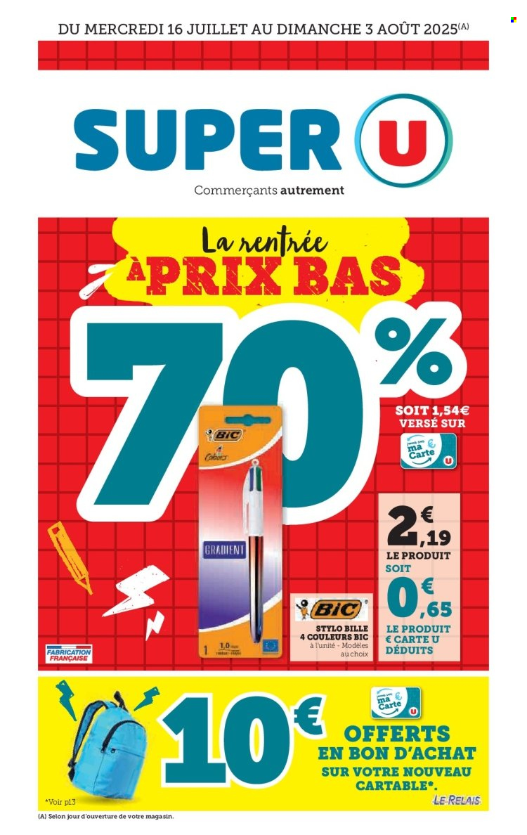 Catalogue SUPER U - 16/07/2025 - 03/08/2025. Page 1