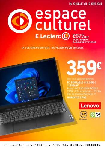 Catalogue E.Leclerc - 29/07/2025 - 10/08/2025.