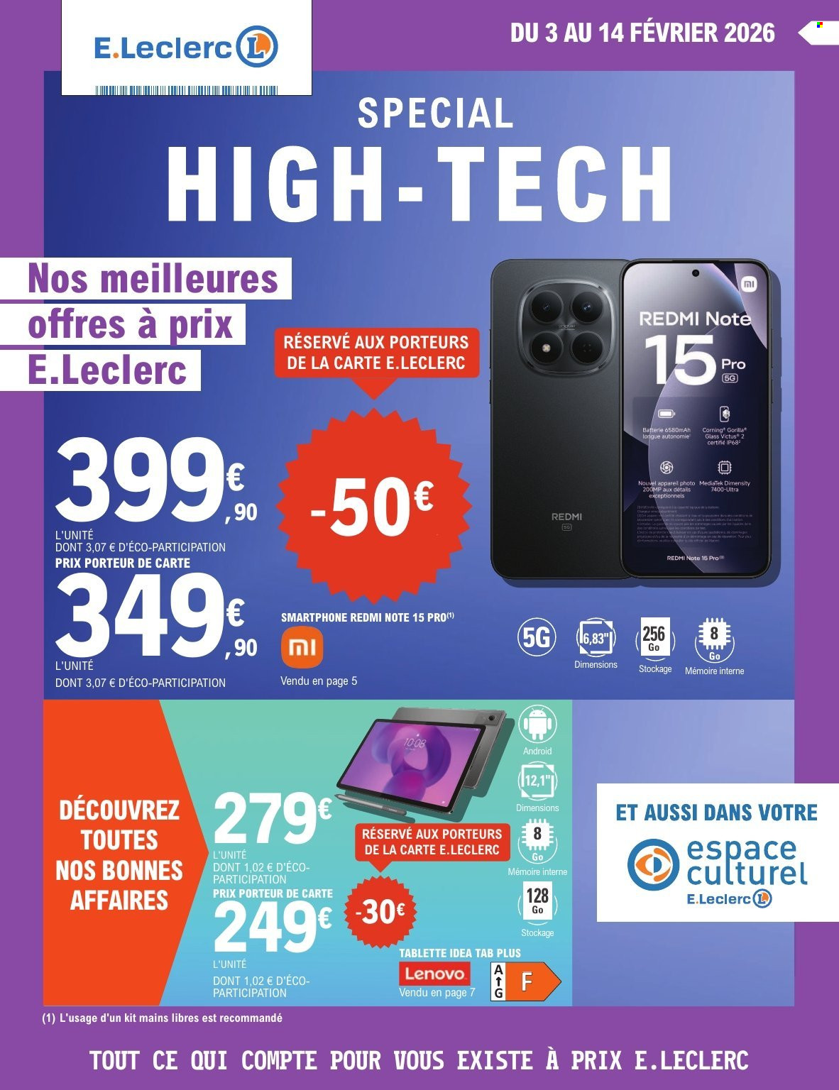 Catalogue E.Leclerc - 03/02/2026 - 14/02/2026. Page 1