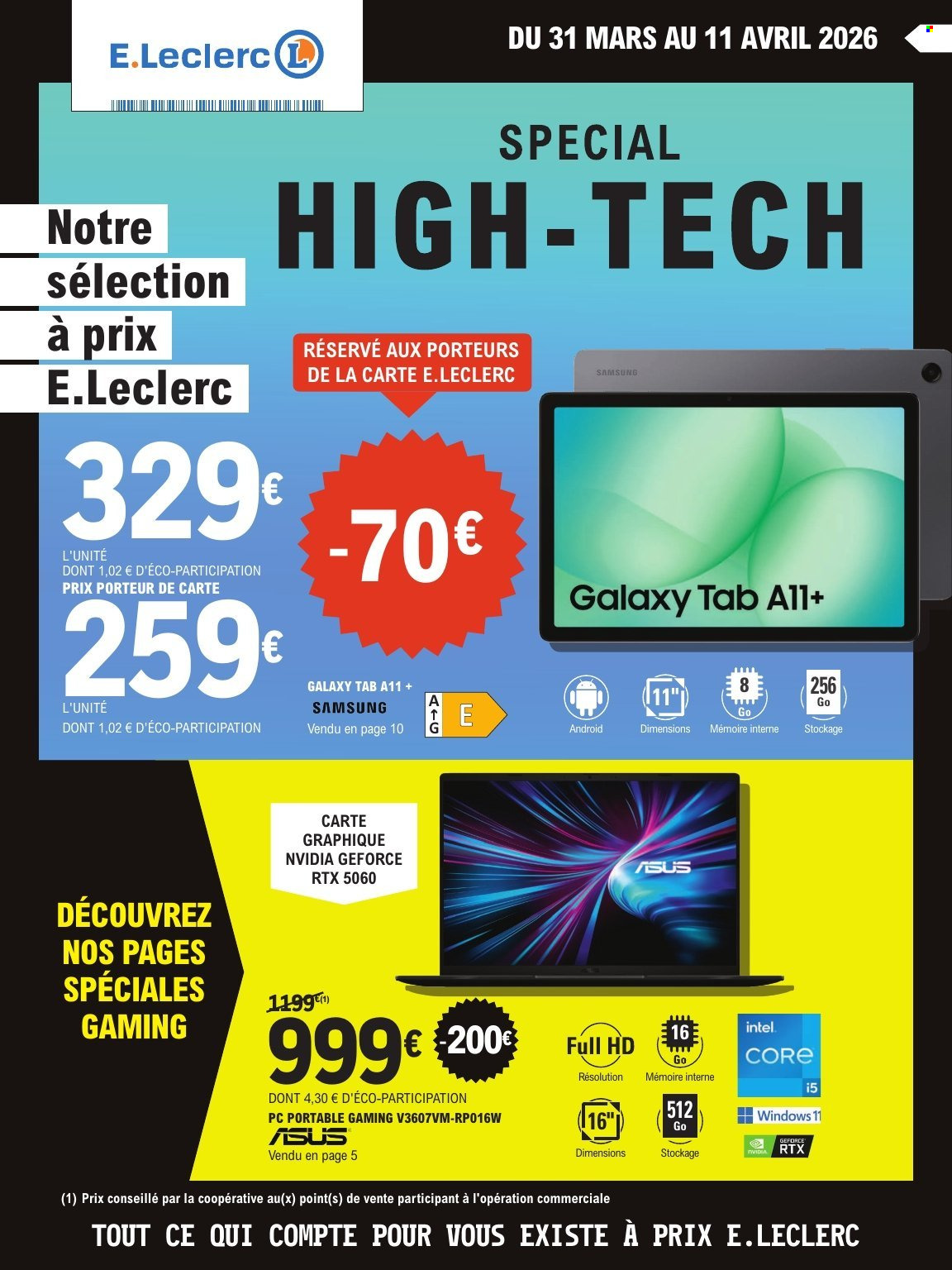 Catalogue E.Leclerc - 31/03/2026 - 11/04/2026. Page 1