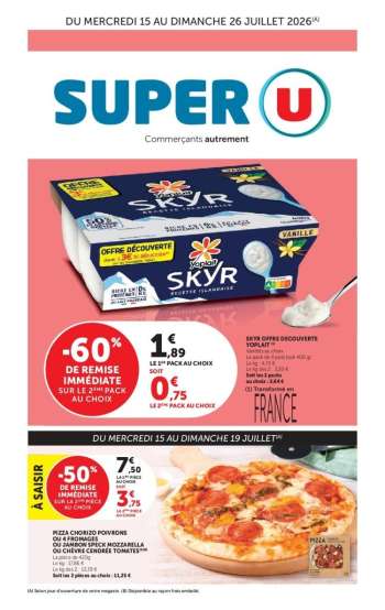 Catalogue SUPER U - 15/07/2026 - 26/07/2026.