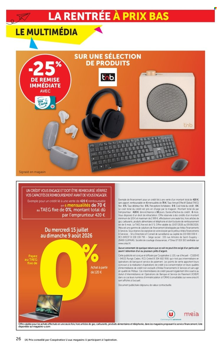 Catalogue SUPER U - 15/07/2026 - 09/08/2026. Page 26