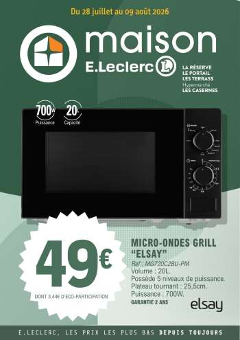 Catalogue E.Leclerc - 28/07/2026 - 09/08/2026.