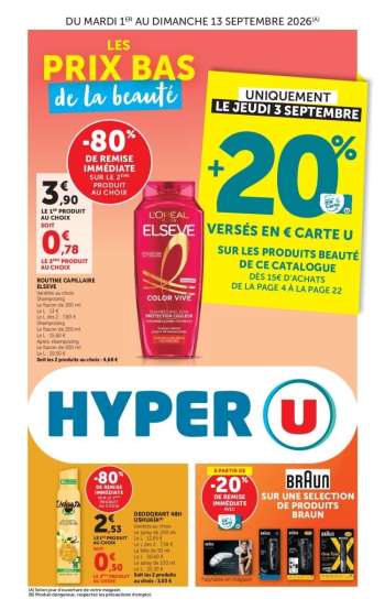 Catalogue HYPER U - 01/09/2026 - 13/09/2026.