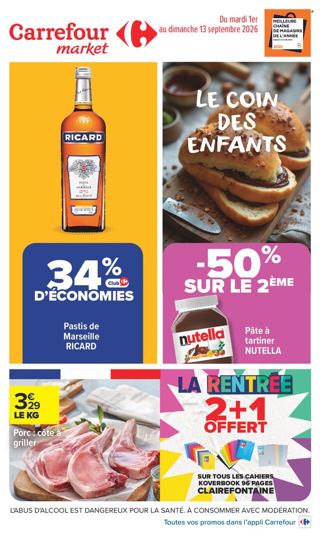 Catalogue Carrefour Market - 01/09/2026 - 13/09/2026. Page 1