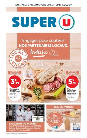 Catalogue SUPER U - 08/09/2026 - 20/09/2026.