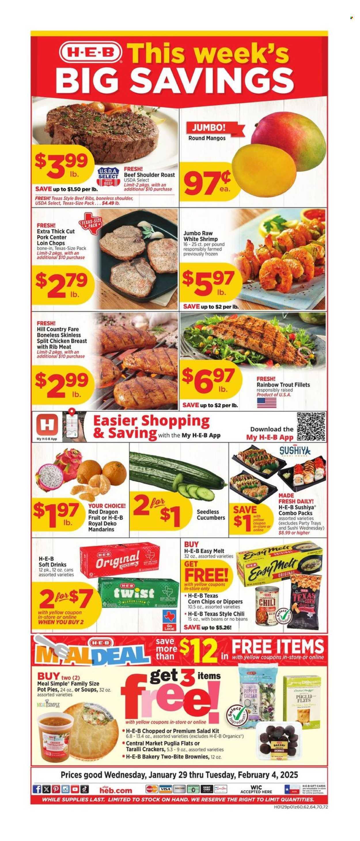 H-E-B ad - 01/29/2025 - 02/04/2025. Page 1