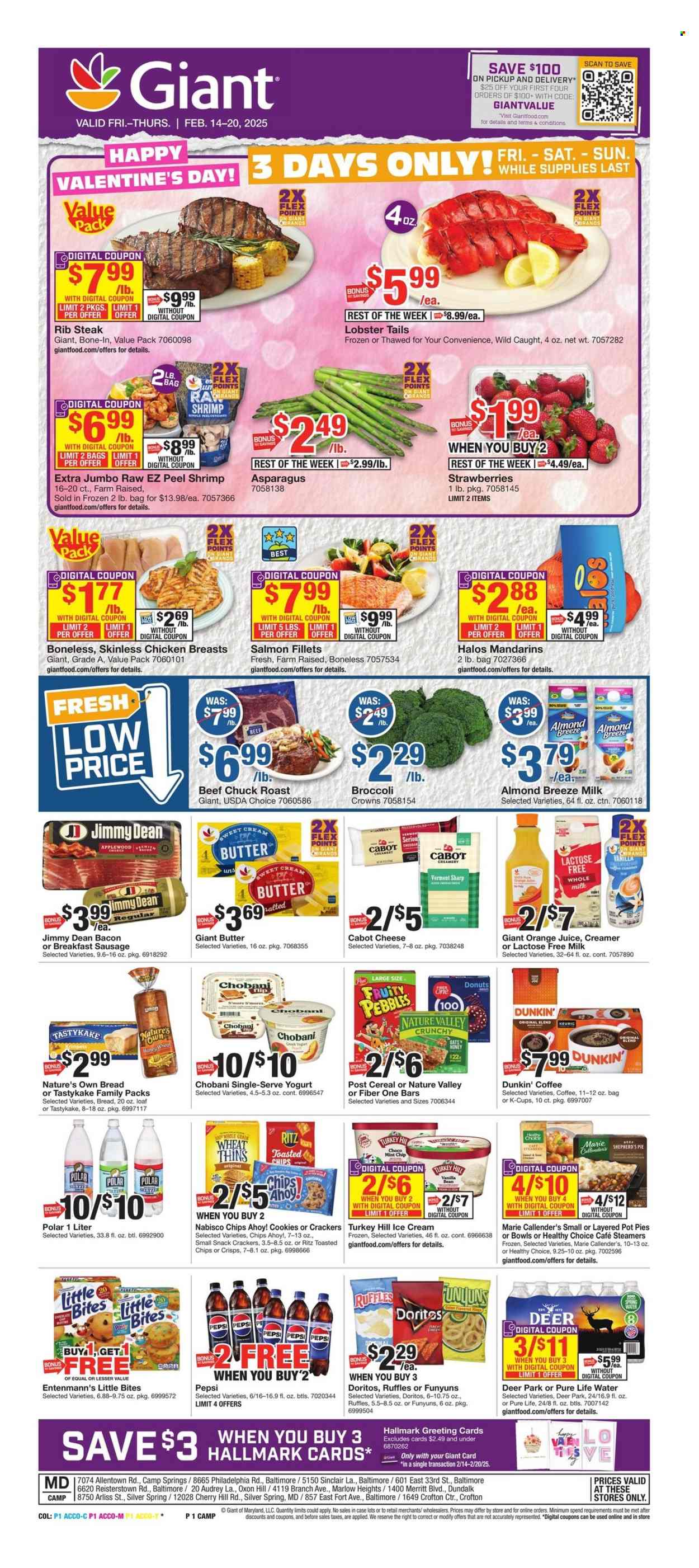 Giant Food ad - 02/14/2025 - 02/20/2025. Page 1