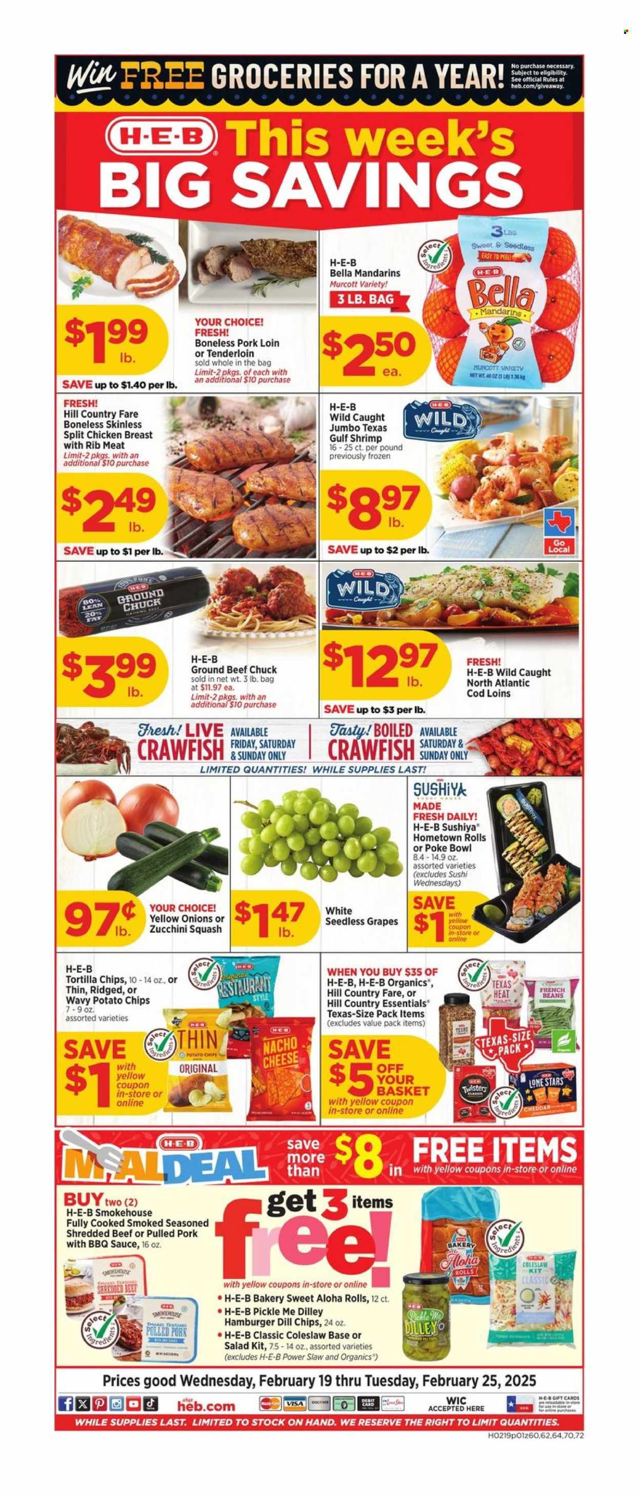 H-E-B ad - 02/19/2025 - 02/25/2025. Page 1