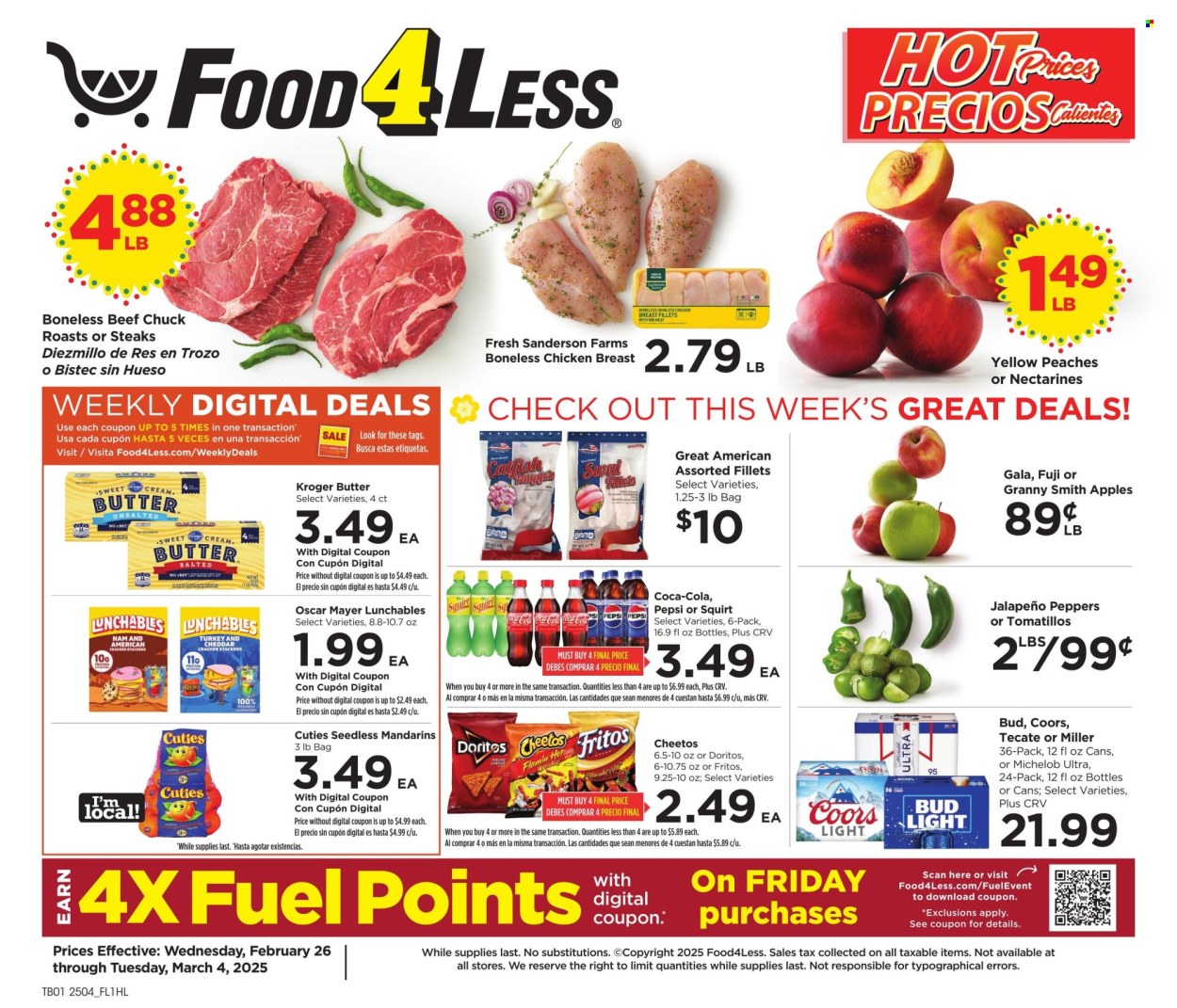Food 4 Less ad - 02/26/2025 - 03/04/2025. Page 1
