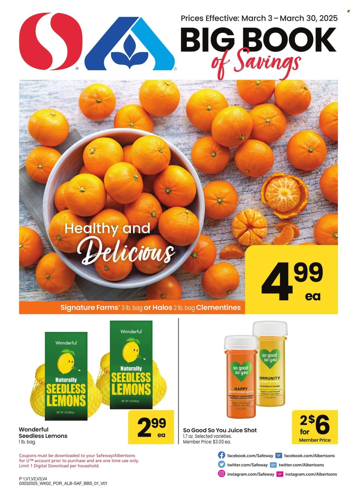Safeway ad - 03/03/2025 - 03/30/2025. Page 1