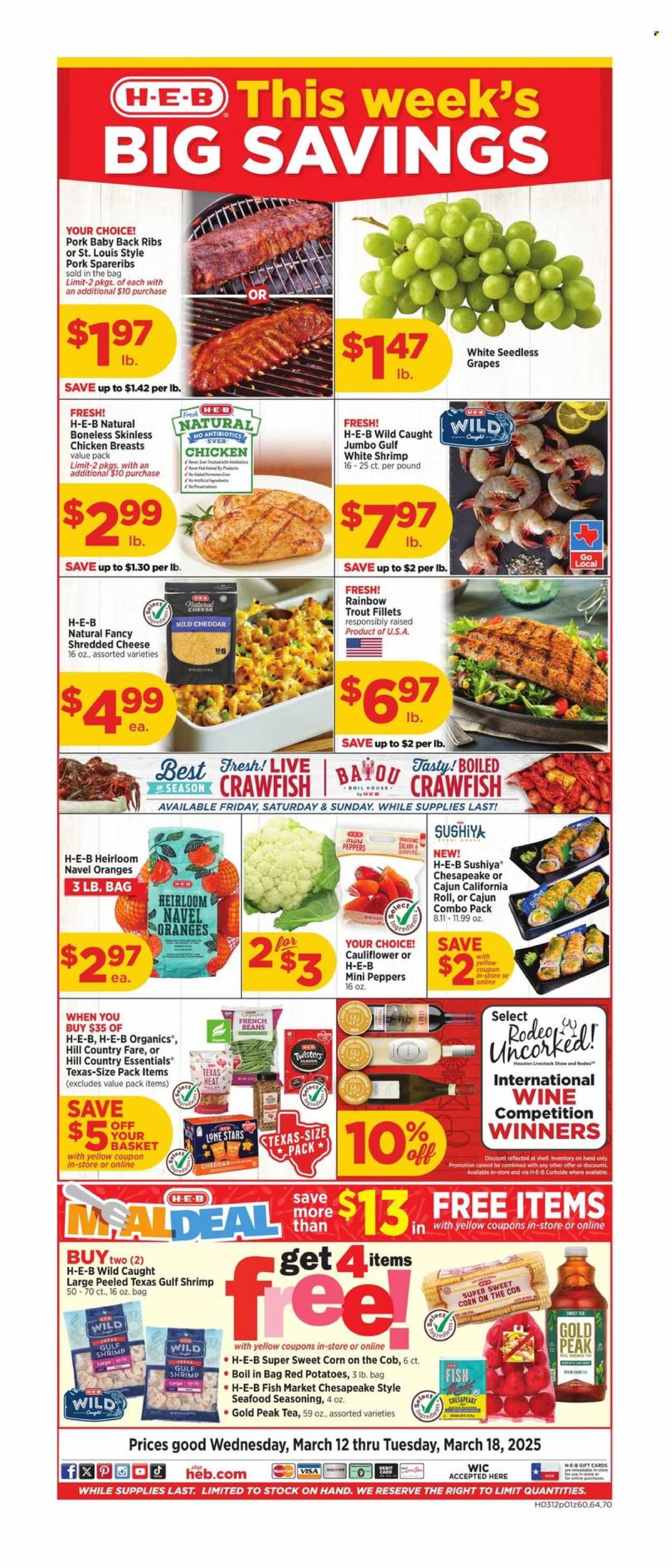 H-E-B ad - 03/12/2025 - 03/18/2025. Page 1