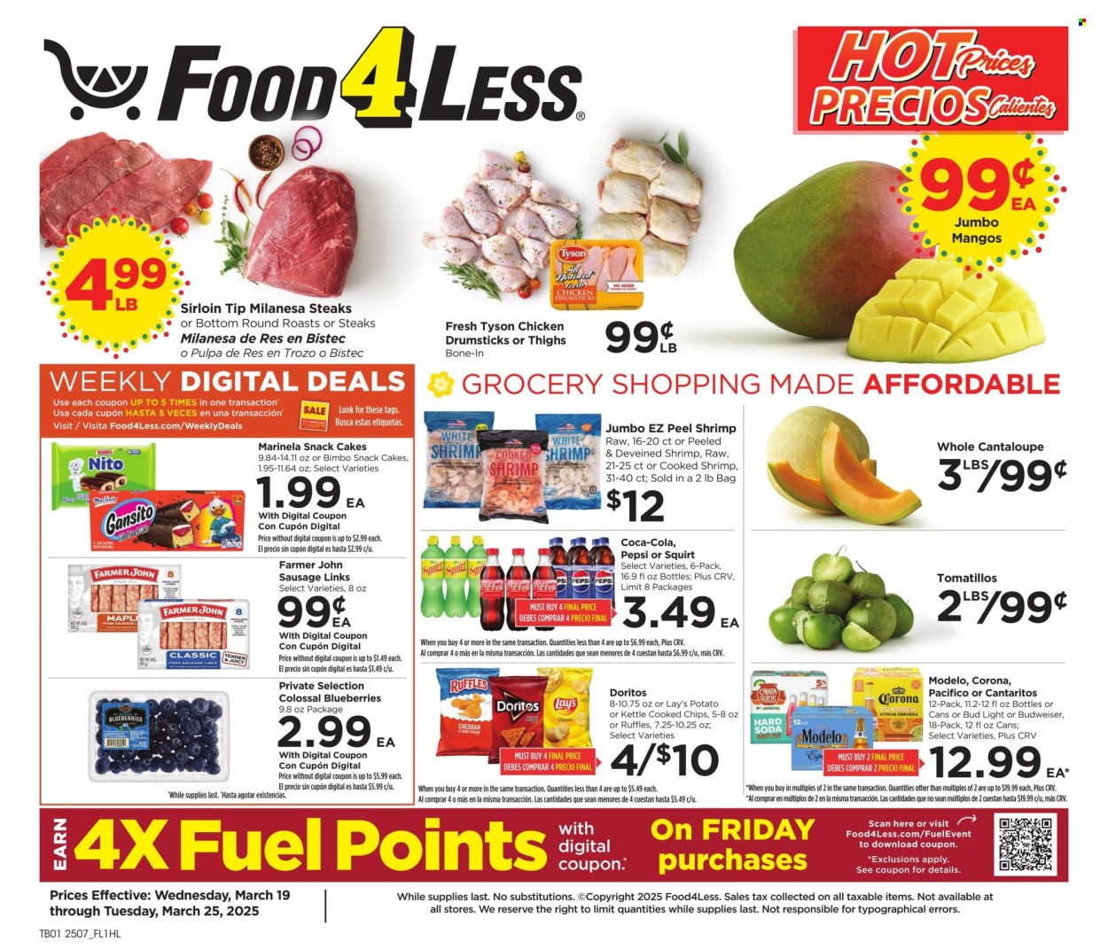 Food 4 Less ad - 03/19/2025 - 03/25/2025. Page 1
