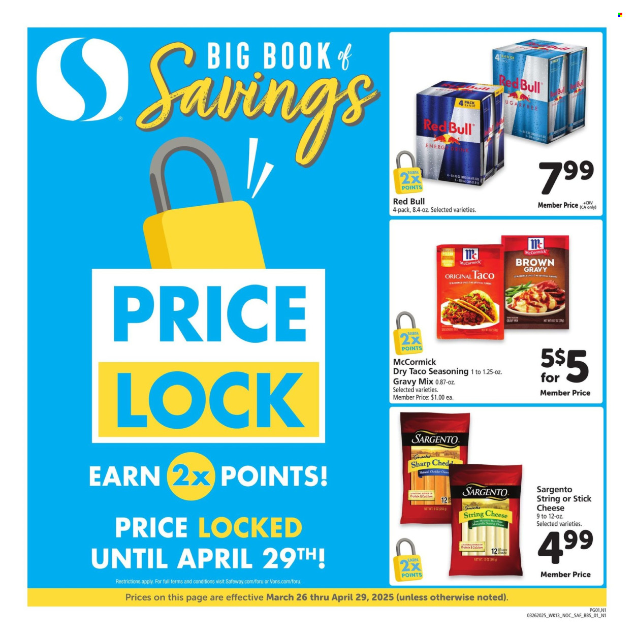 Safeway ad - 03/26/2025 - 04/29/2025. Page 1