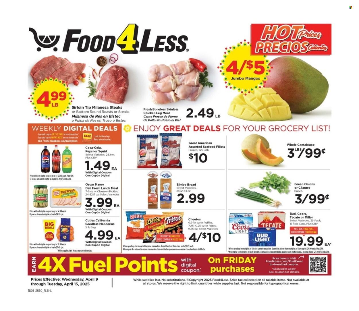 Food 4 Less ad - 04/09/2025 - 04/15/2025. Page 1