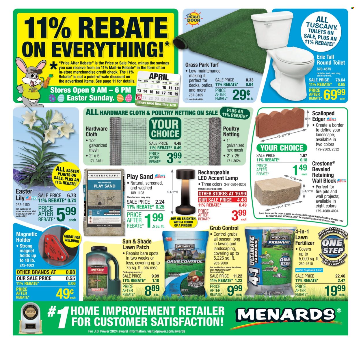 Menards ad - 04/10/2025 - 04/20/2025. Page 1