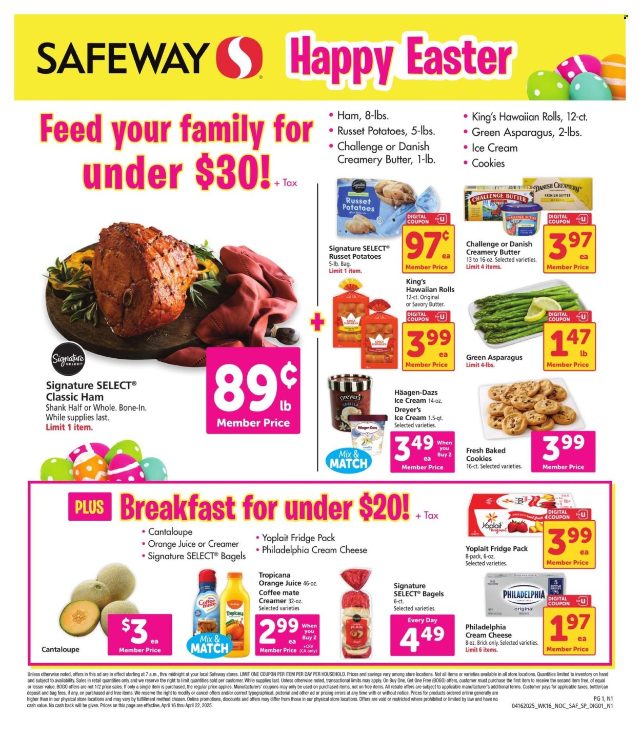 Safeway ad - 04/16/2025 - 04/22/2025. Page 1