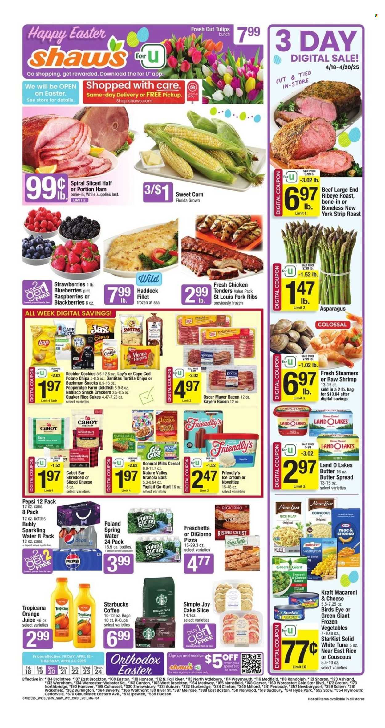 Shaw’s ad - 04/18/2025 - 04/24/2025. Page 1