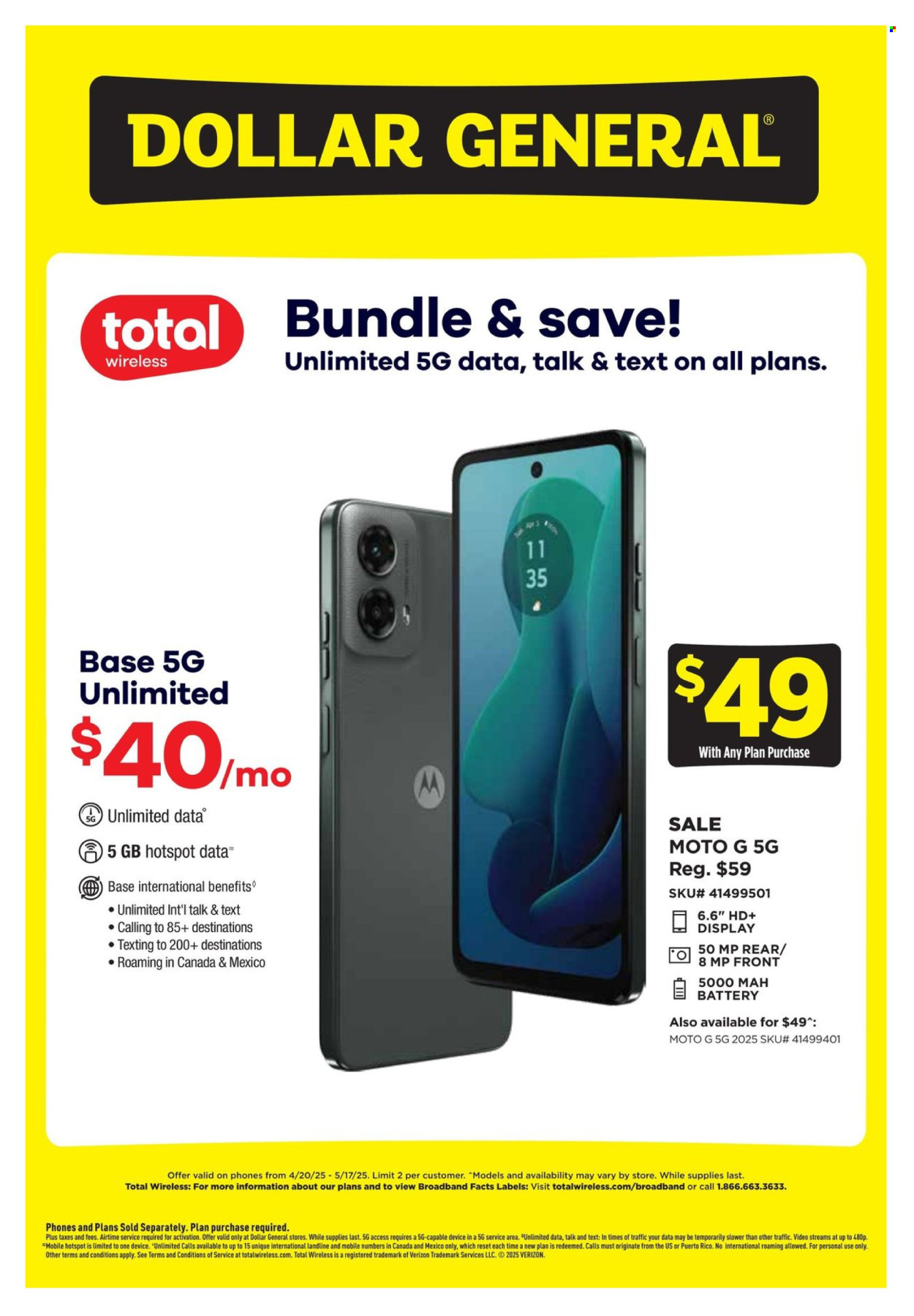Dollar General ad - 04/20/2025 - 05/17/2025. Page 1