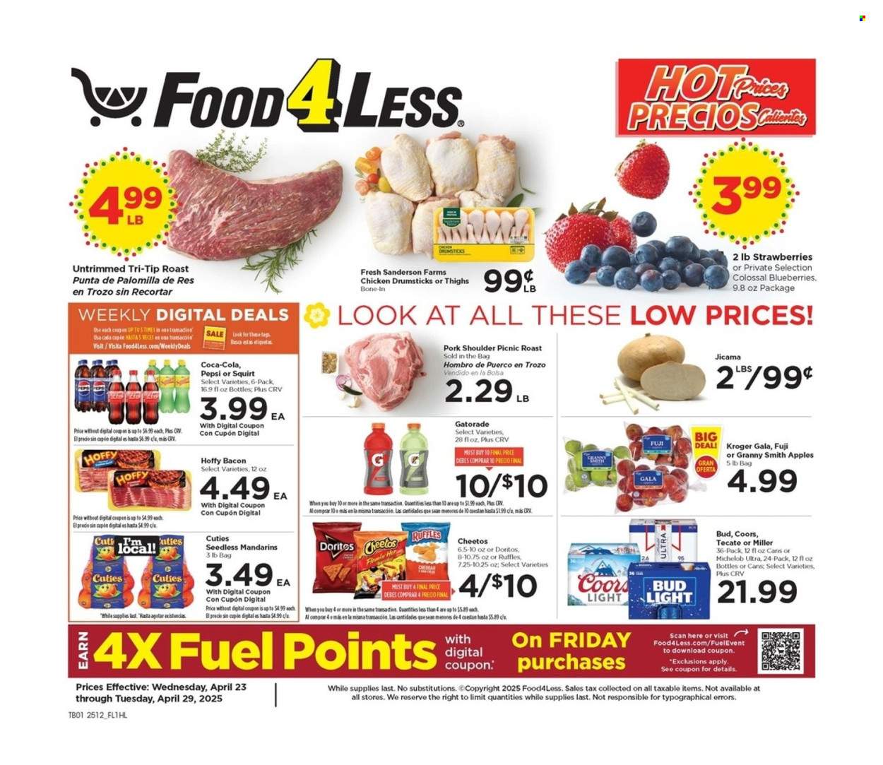 Food 4 Less ad - 04/23/2025 - 04/29/2025. Page 1