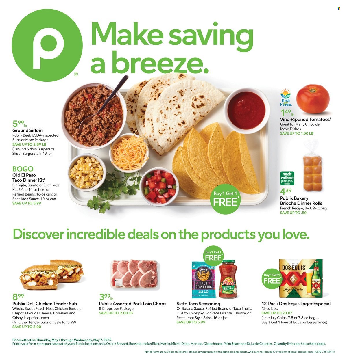 Publix ad - 05/01/2025 - 05/07/2025. Page 1