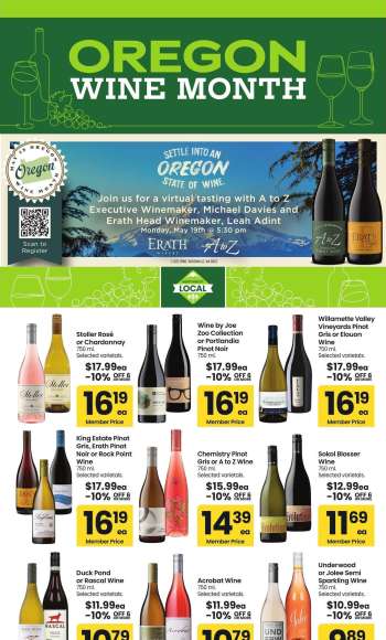 thumbnail - King Estate Pinot Gris, Erath Pinot Noir or Rock Point Wine - 750 ml. Selected varietals.